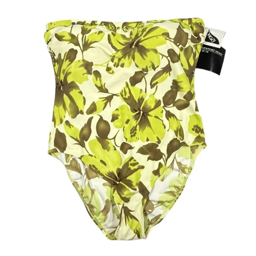 NWT NEWPORT NEWS | Tropical Floral Halter One Piece Swimsuit Swimwear Beach 14